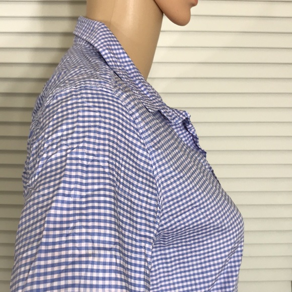 Frank & Eileen Barry Checkered Button-Down Purple Shirt XS - Picture 7 of 14